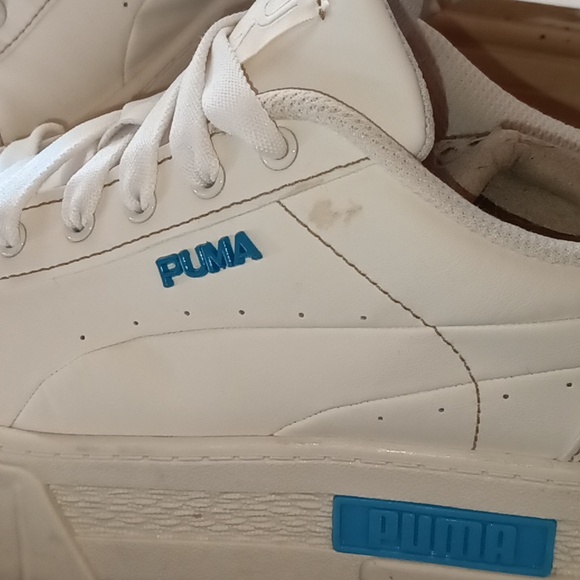 Nice! Women's 7.5 PUMA Mayze White & Blue Sneakers Shoes - Picture 4 of 7